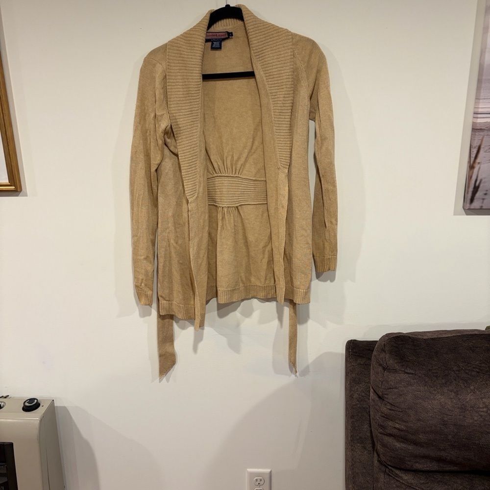 Vineyard Vines Beige Ribbed Cardigan